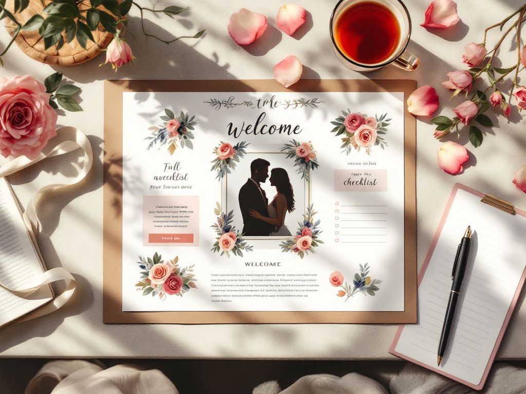Wedding website welcome page design concept