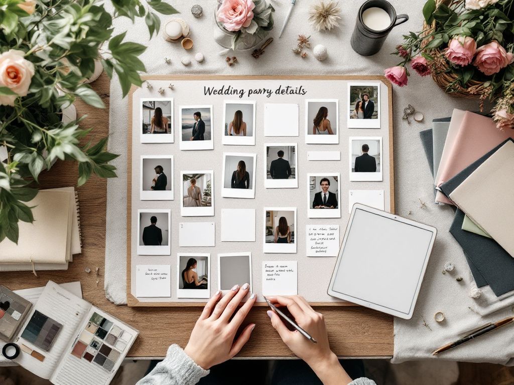 Wedding party bio planning materials
