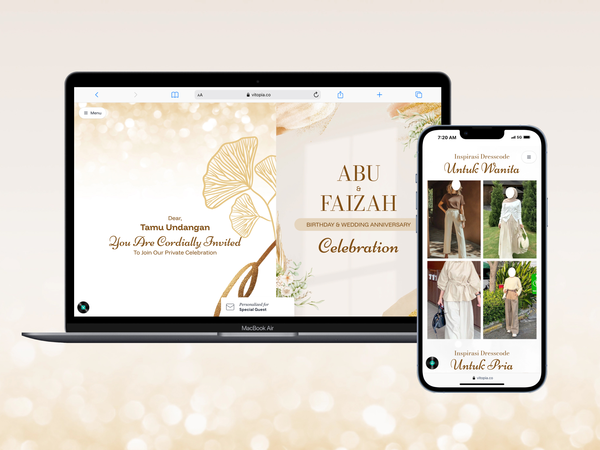 Gold Party - Undangan Digital Elegan & Mewah